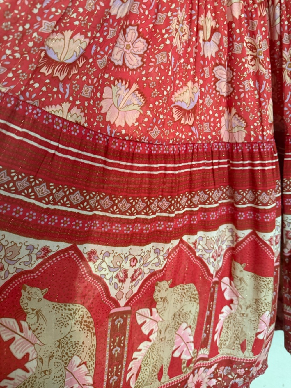 Spell & The Gypsy Collective Poinciana Maxi Skirt in Cherry NWT - Picture 6 of 7